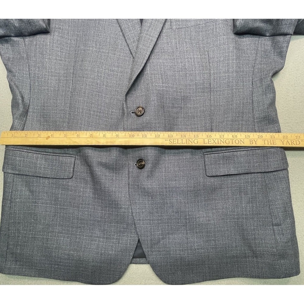 Ralph Lauren Silk Blazer Jacket 46R Wool Blue Plaid Single Breasted Vented EUC - Picture 6 of 14